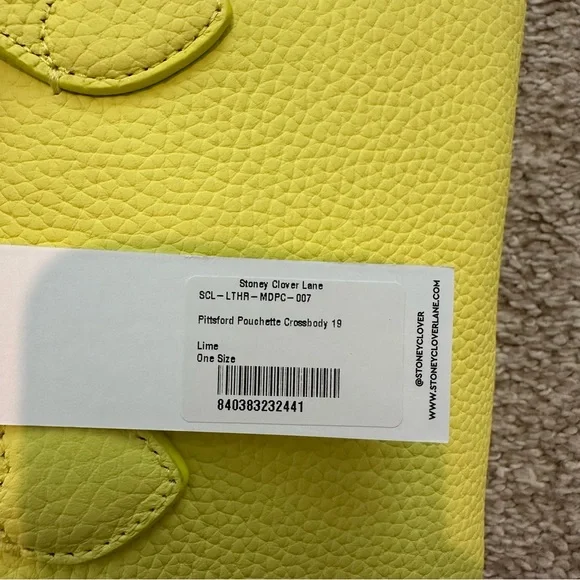 Stoney Clover Lane Lime Leather Pouchette NWT - Picture 2 of 4